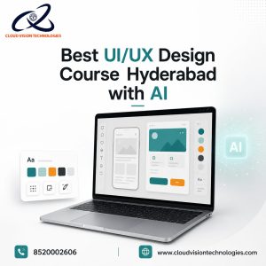Best UI UX Design Course In Hyderabad 2 UI/UX design course advertisement with AI